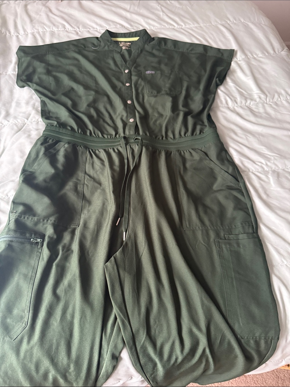 Landau Olive Green Utility Jumpsuit Romper